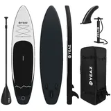 YEAZ Inflatable SUP-Board NALANI - EXOTRACE - SET sup board und kit, Inflatable SUP Board, (Set), inkl. Zubehör wie Paddel, Handpumpe und Rucksack weiß