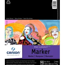 Canson Artist Series Pro Layout-Markerpapier, Faltblock, 22,9 x 30,5 cm, 50 Blatt (70 g) – Künstlerpapier für Erwachsene und Studenten