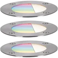 Paulmann Bodeneinbaustrahler Aluminium 10,5 cm IP65 3er Set silber