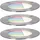 Paulmann Bodeneinbaustrahler Aluminium 10,5 cm IP65 3er Set silber