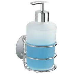 WENKO Turbo-Loc Seifenspender, Befestigen ohne Bohren - mit Spezial-Klebepad, Fassungsvermögen: 285 ml, Farbe: Weiß