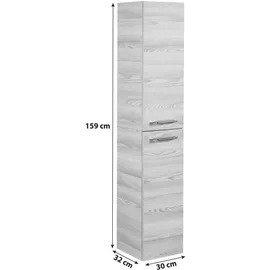 Fackelmann B.Clever 30 cm Hochschrank 30 x 159 x 32 cm Esche/Glas