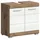 xonox.home Waschbeckenunterschrank Wave Weiß Hochglanz/Nox Oak 56 cm x 60 cm x 34 cm