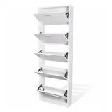 vidaXL Schuhschrank 59 x 169 x 59 cm 5 Schuhkipper braun
