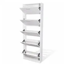 vidaXL Schuhschrank 59 x 169 x 59 cm 5 Schuhkipper braun