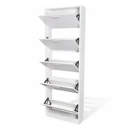 vidaXL Schuhschrank 59 x 169 x 59 cm 5 Schuhkipper braun