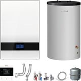 Buderus GB192i.2 Logaplus Gas-Brennwert Paket W50 weiß mit Regelung BC400, RC220 und Warmwasserspeicher S120 - 15 kW - 7739621187