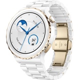 Huawei Watch GT 3 Pro Ceramic 43 mm Goldring, weißes Keramikarmband