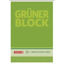 Brunnen Briefblock Grüner Block A5 kariert Grün