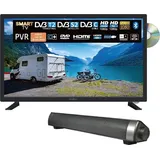 Reflexion_TV LDDW27iSB+ | DVD-Player | Smart-TV | 27 Zoll | für Wohnmobile und Wohnwagen | 12V KFZ-Adapter | mit Soundbar | Full-HD Auflösung | H... - Schwarz