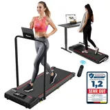 funlife F1 Laufband für Zuhause klappbar-3-in-1 mit Haltegriff, komfort, kompakt & leise für Schreibtisch, Senioren & Reha geeignet... rot