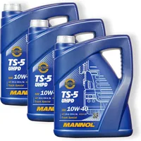 3x 5L Mannol TS-5 UHPD 10W-40 Motoröl LKW Öl ACEA A3/B4 passend für MB 228.3 MAN M 327