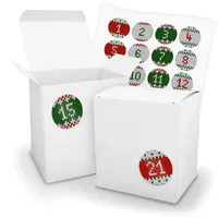 Itenga Adventskalender zum Füllen 24x XL Würfel 11x9x12cm WEIß