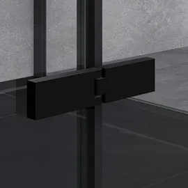 SoGood doporro Duschkabine Duschabtrennung Schwarz ESG-Sicherheitsglas Klarglas inkl. beidseitiger Easy-Clean-Beschichtung Ravenna64
