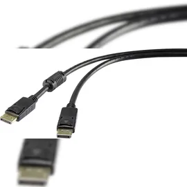 Renkforce DisplayPort Anschlusskabel DisplayPort Stecker, DisplayPort Stecker 1.80m Schwarz UHD 4K @ 60Hz vergoldete