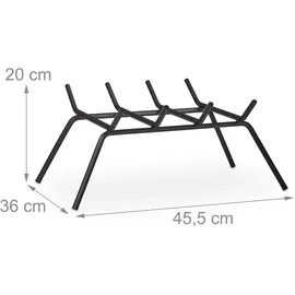 Relaxdays Kaminrost Schmiedeeisen 45,5 x 36 cm 20 cm schwarz