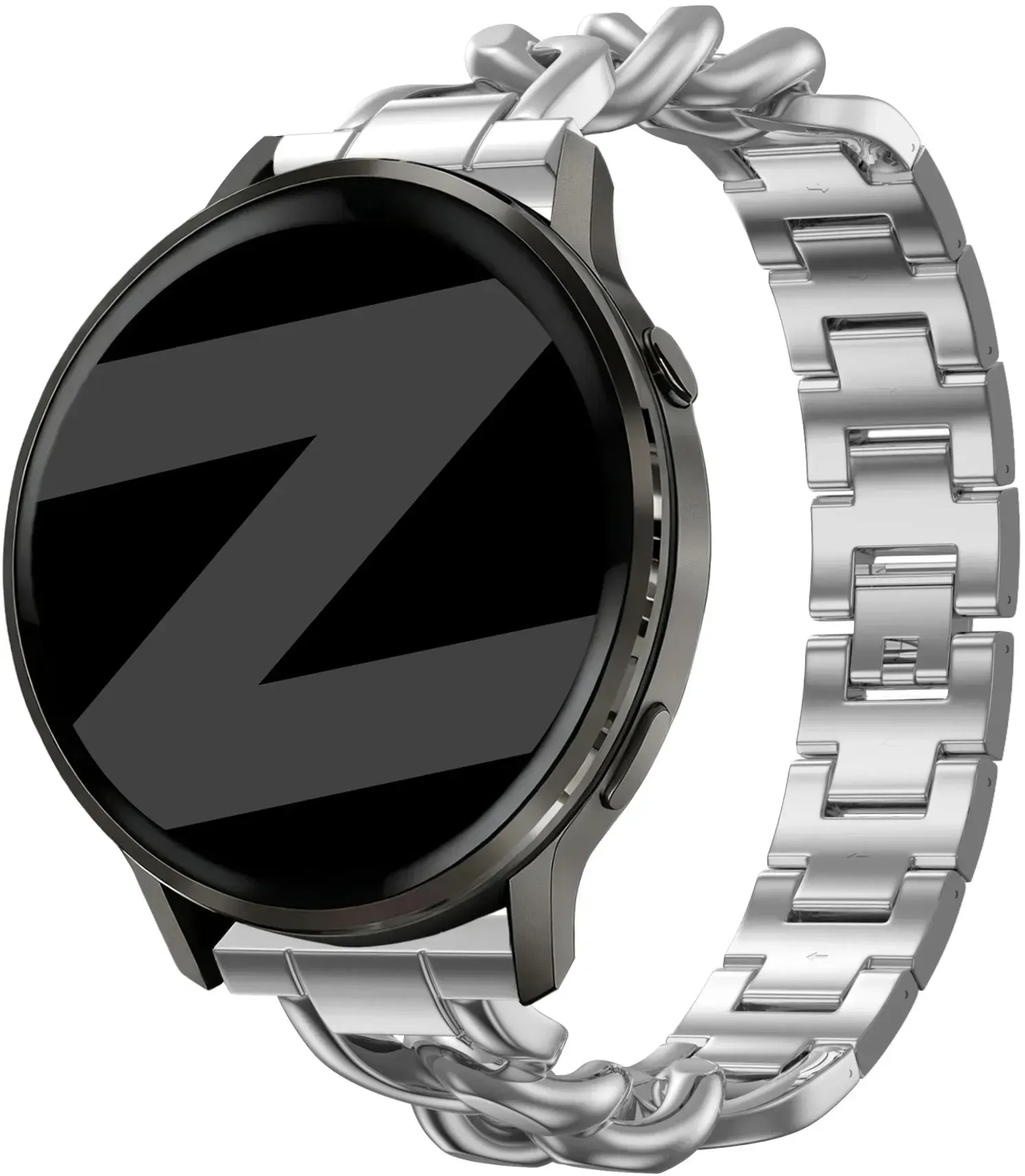 Bandz Garmin Approach S50 Armband Stahl 'Chains' für Garmin Approach S50 - Silber - Clip Verschluss