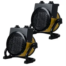 ETC Shop Keramik Heizlüfter Elektroheizung 2 Stufen Heizgeräte schwenkbar Heizstrahler regelbares Thermostat, Tragegriff, Überhitzungsschutz, Lxbxh 24x13,5x25 cm, 2er Set