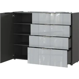 Germania Sideboard Oakland 134 x 102 x 42 cm Grau / Silber