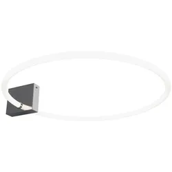 Deckenleuchte Wohnzimmerleuchte Designlampe LED Ring-Optik chrom Metall weiß