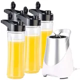 Rosenstein & Söhne 2in1-Standmixer inklusive 4 Smoothie-Mix-Trinkbecher, 300 W, 600 ml