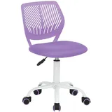 BAKAJI Bürostuhl, drehbar, mit ergonomischer Rückenlehne, weißer Basis und Verstellbarer Höhe mit Rollen, ergonomischer Stuhl, ideal für Büro, Kinderzimmer, Arbeitszimmer (Lila)