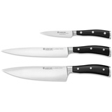 Wüsthof Classic Ikon Messersatz mit 3 Messern, Schwarz,silber