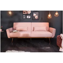 riess-ambiente Schlafsofa BELLEZZA- Retro 210cm altrosa 3-Sitzer Couch inkl. Kissen
