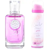 Lattafa Mahasin Crystal Violet Eau de Parfum 100 ml + Deo Spray 50 ml Geschenkset