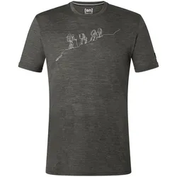 super natural Wander-/Freizeit Tshirt Graphic Hiking - Merinowollmix - grau meliert Herren