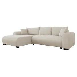 Mirjan24 Eckcouch Cord 2-Sitzer Beige