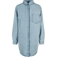 URBAN CLASSICS Oversized Langärmliges Kurzes Kleid Tinted Light Blue Washed XS