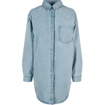 URBAN CLASSICS Oversized Langärmliges Kurzes Kleid Tinted Light Blue Washed XS