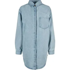 URBAN CLASSICS Oversized Langärmliges Kurzes Kleid Tinted Light Blue Washed XS