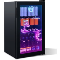 HCK 98L Mini Getränkekühlschrank, Kühlschrank,0-10°C,Cyberpunk Stil,für Party