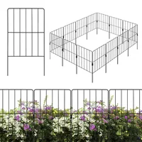 HOMASIS 25 Stück dekorativer Gartenzaun, Teichzaun Metall, 33 x 61 cm Gitterzaun Set, Steckzaun Hundezaun Beetzaun Metallzaun, Zaun für den Garten, Blumen, Bäume, Tier, Schwarz (15 Stück)