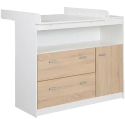 Wickelkommode 'Gabriella' mit Wickelansatz, 2 Schubladen, 1 Tür, 1 offenes Fach, Wickelhöhe: 90 cm