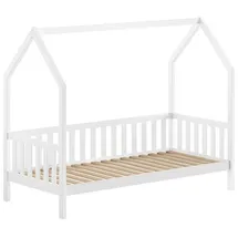 58 aufm Kessel Hausbett Kandace 90 x 200 cm Kiefer massiv lackiert weiß
