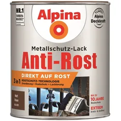 Alpina Metallschutz-Lack Matt 750 ml, Anti-Rost Metallack in Braun, Grundierung & Lackierung