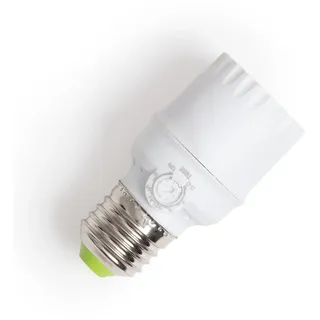 LEDKIA - Dämmerungssensor mit Zeitschaltuhr für E27-Glühbirnen Weiß