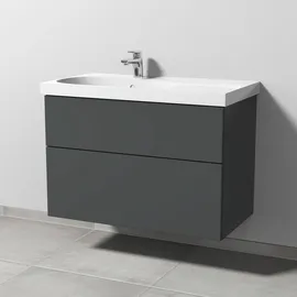 Sanipa Waschtischunterschrank 2 Auszüge 87,0 x 58,6 x 46,7 cm Anthrazit Matt