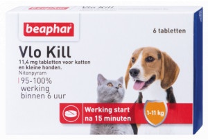 Beaphar Vlo Kill (tot 11 kg) kat en hond  12 tabletten