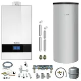 Buderus GB182i.2 Logaplus Gas-Brennwert Paket W42 weiß mit Regelung BC400 und Warmwasserspeicher SU160 - 35 kW - 7739621349