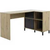 Gami Schreibtisch BOLT, Ein funktionaler Eckschreibtisch dank seines Stauraumteils beige