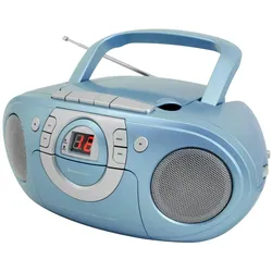 Soundmaster SCD5100BL tragbarer CD-Player Radiorecorder Kassettenrecorder AUX-Anschluss