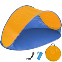 TecTake 800196 Pop Up Strandmuschel Wurfzelt 220x120x100cm mit UV Schutz - Diverse Farben - (Orange Blau | Nr. 401681)