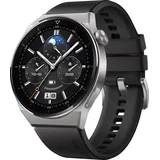 46 mm titangrau Flouroelastomer Armband schwarz