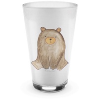 Mr. & Mrs. Panda Glas Bär sitzend - Transparent - Geschenk, Teddy, Glas, Latte Macchiato, C, Premium Glas, Edles Matt-Design