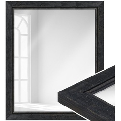 WANDStyle Wandspiegel H660, Schwarz, aus Massivholz im Vintage Stil schwarz 67 cm x 57 cm