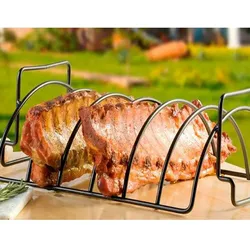 SANTOS BBQ Spareribs Koteletthalter Bratenkorb, Schwarz